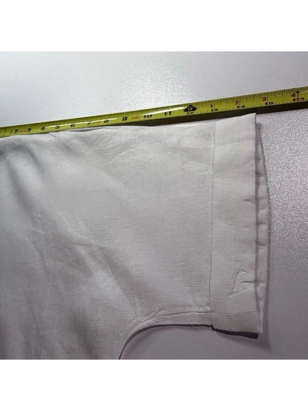 Pure Jill Top Women Sz M White Linen Boxy Coastal Beach Lagenlook Sustainable - Picture 6 of 9